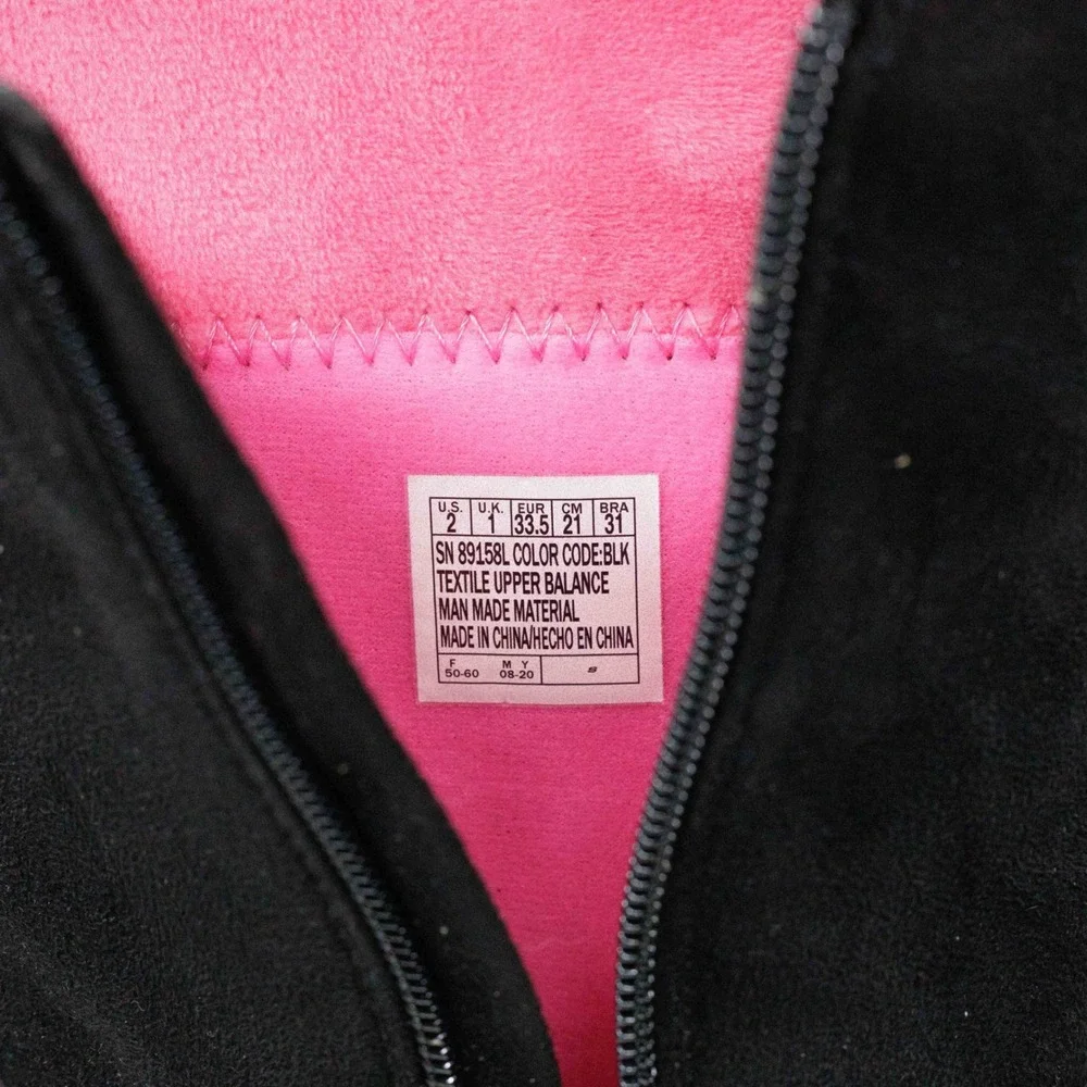 SKECHERS Toasty Toes Black Pink Fleece Lined Winter Boots Youth Girls‎ Sz 2